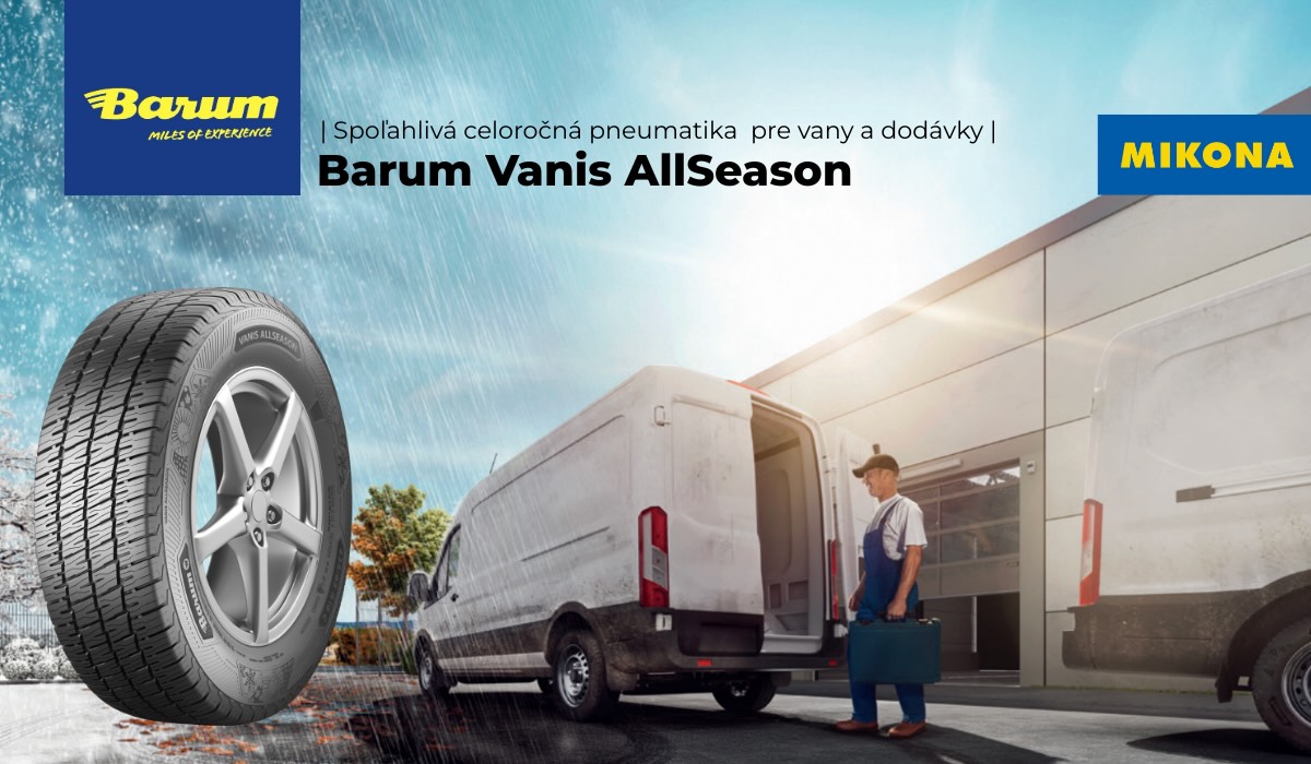 Detail dezénu pneumatík Barum Vanis AllSeason s celoročným vzorom a robustnou konštrukciou pre dodávky a úžitkové vozidlá.