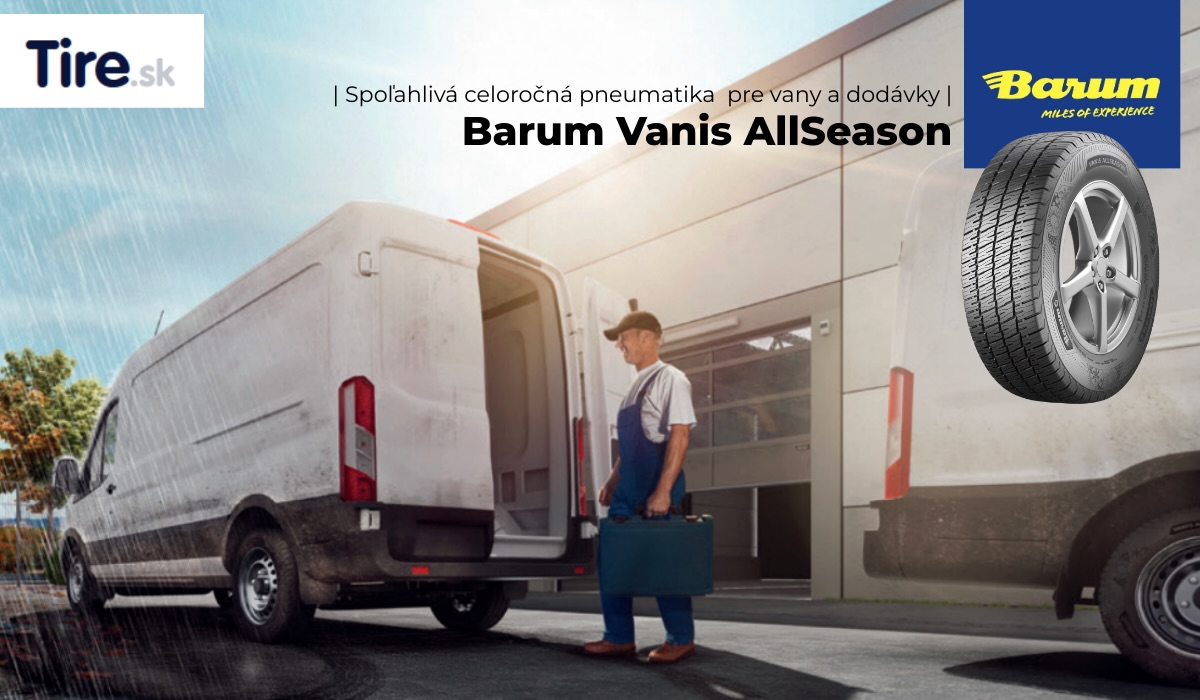 Detail dezénu Barum Vanis AllSeason – celoročná pneumatika s pevnou konštrukciou pre dodávky a úžitkové vozidlá.