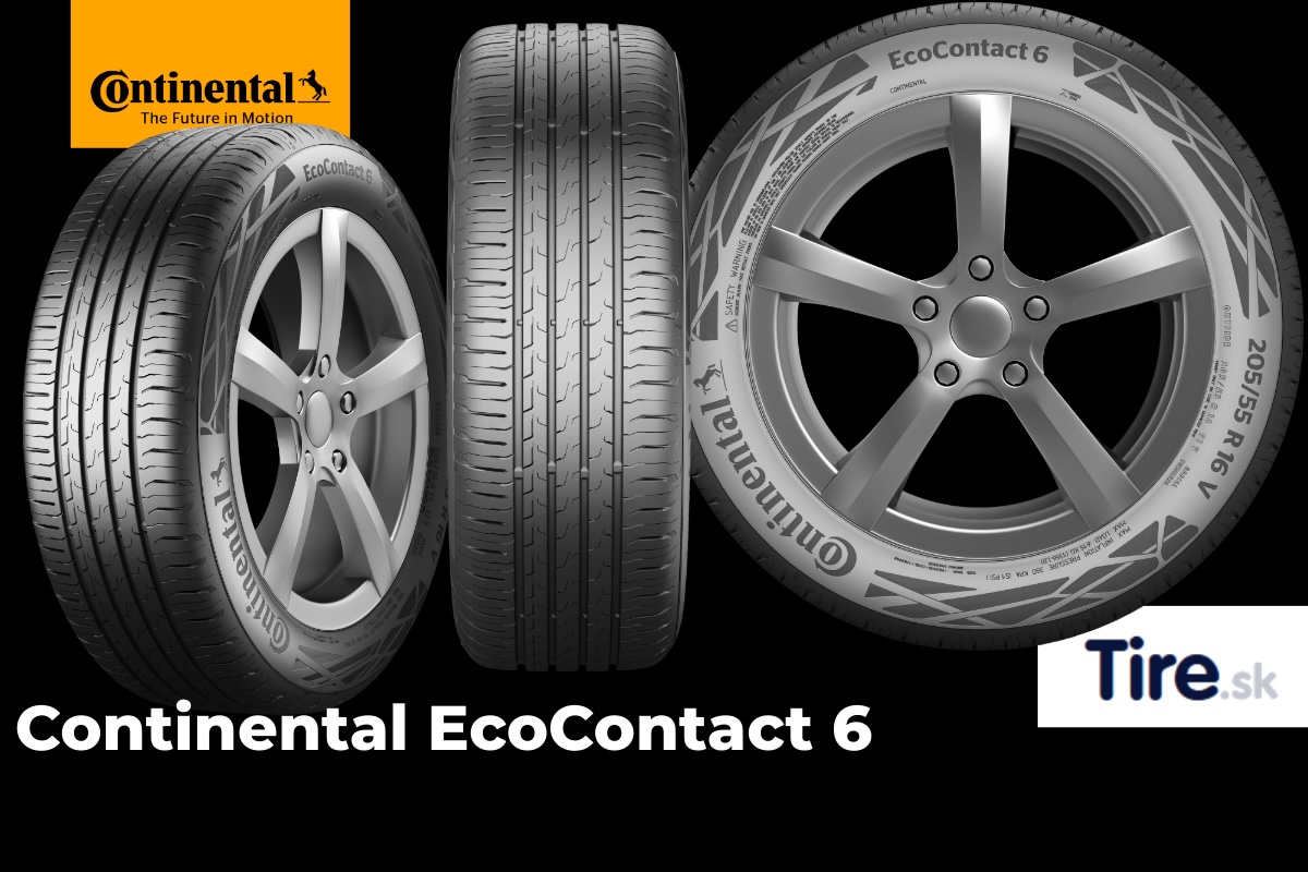 Continental EcoContact 6 – detail dezénu, asymetrický vzor pre nízky valivý odpor a dobrú priľnavosť na mokrej vozovke