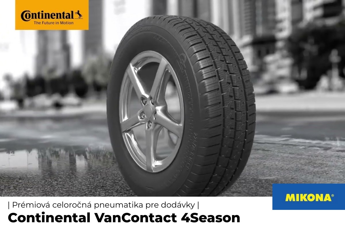 Detail celoročného dezénu pneumatík Continental VanContact 4Season pre dodávky.