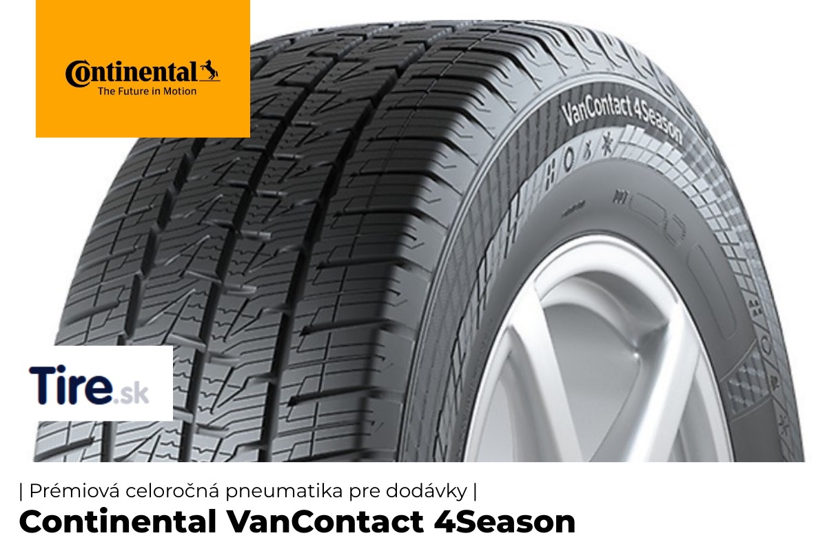 Detail celoročného dezénu pneumatiky Continental VanContact 4Season určený pre dodávky a úžitkové vozidlá.