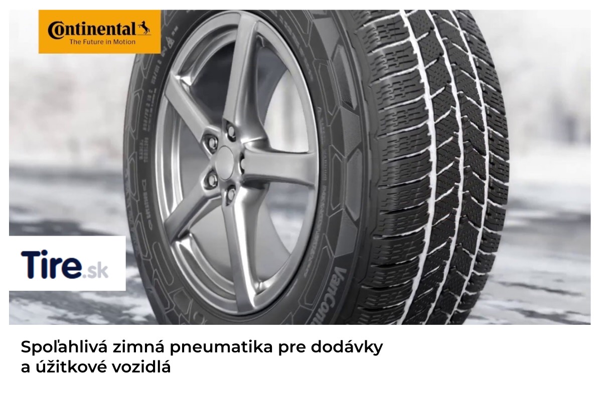 Zimná pneumatika Continental VanContact Winter Zimná pneumatika Continental VanContact Winter s detailom dezénu pre bezpečnú jazdu dodávky v zimných podmienkach.