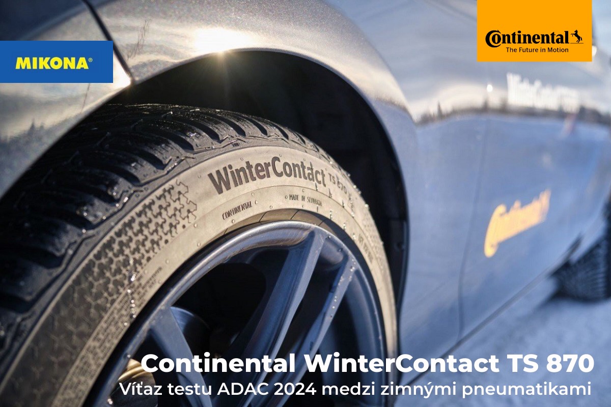 Zimná pneumatika Continental WinterContact TS 870 na vozidle v zimných podmienkach – víťaz testu ADAC 2024