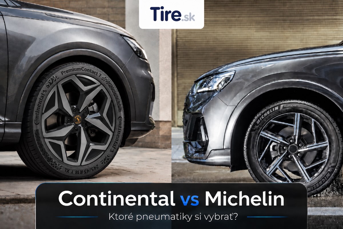 Porovnanie pneumatík Continental vs Michelin – výkon, komfort, hlučnosť, životnosť a bezpečnosť.