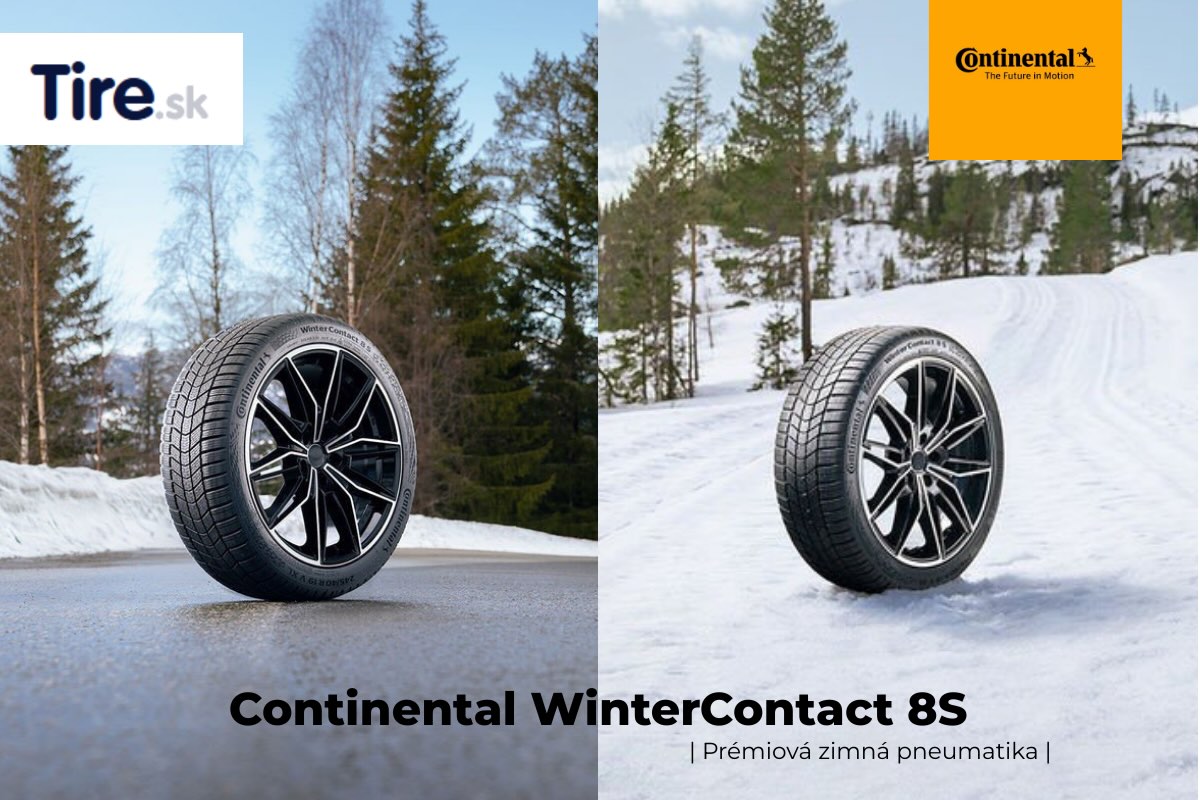 Detail dezénu zimnej pneumatiky Continental WinterContact 8 S so zimnými 3D lamelami a smerovým vzorom pre maximálny záber, krátku brzdnú dráhu a bezpečnú jazdu na snehu, ľade aj mokrej vozovke.