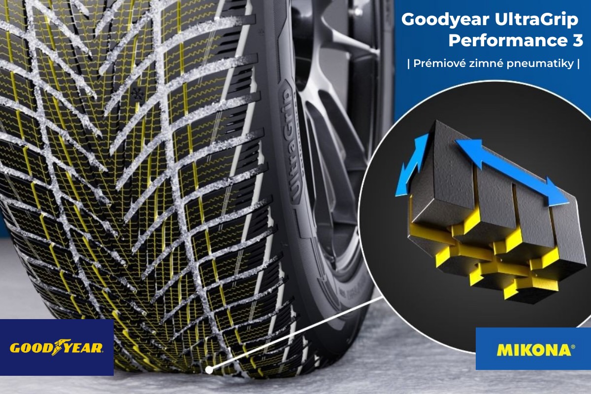 Goodyear UltraGrip Performance 3 – detail dezénu zimnej pneumatiky