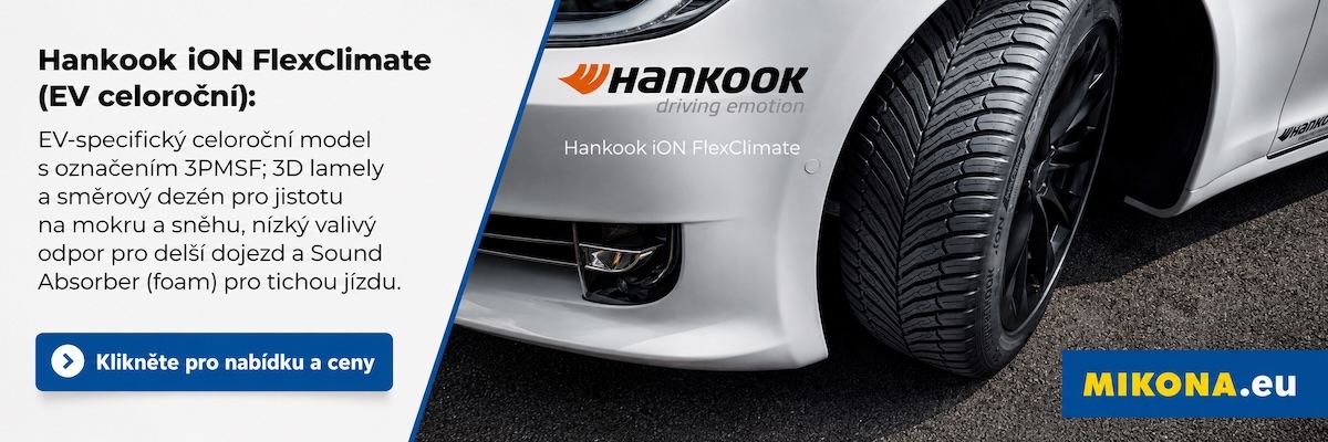 Hankook iON FlexClimate: EV celoroční pneumatika s certifikací 3PMSF, vítěz testu Auto Bild pro elektromobily 2025.