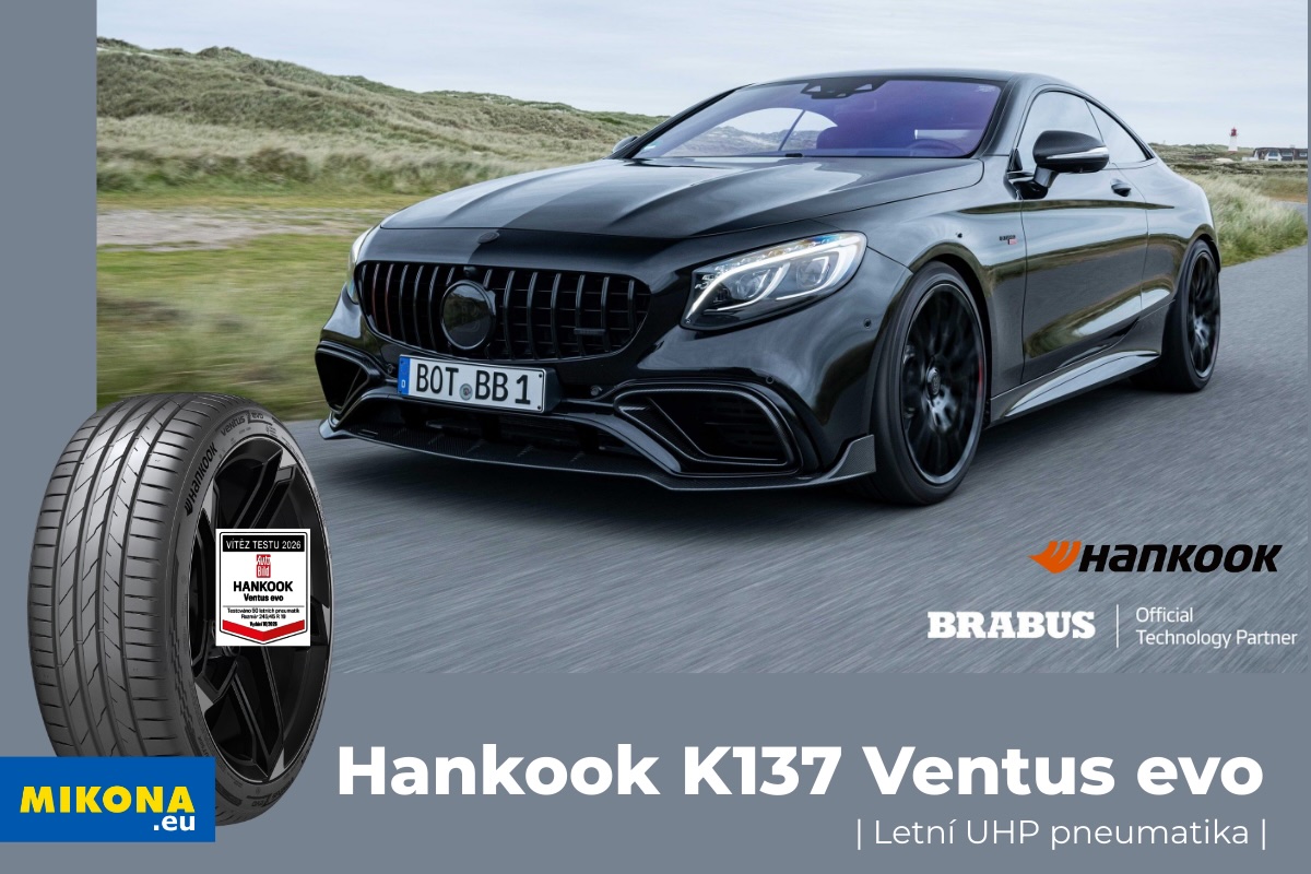 Hankook K137 Ventus evo – letní UHP pneumatika, vítěz testu Auto Bild 2026, oficiální partner Brabus