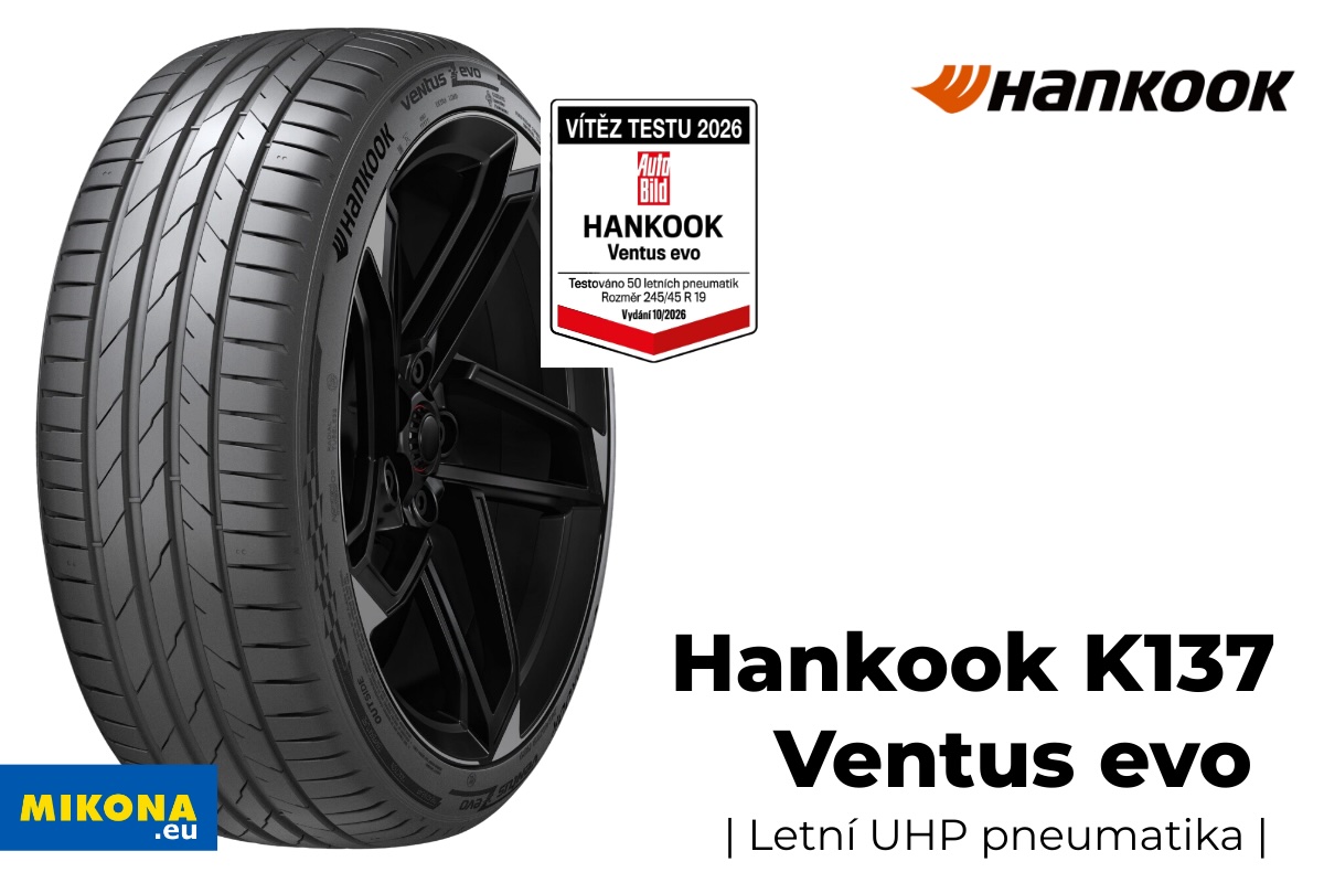 Hankook K137 Ventus evo – vítěz testů Auto Bild 2026, letní UHP pneumatika