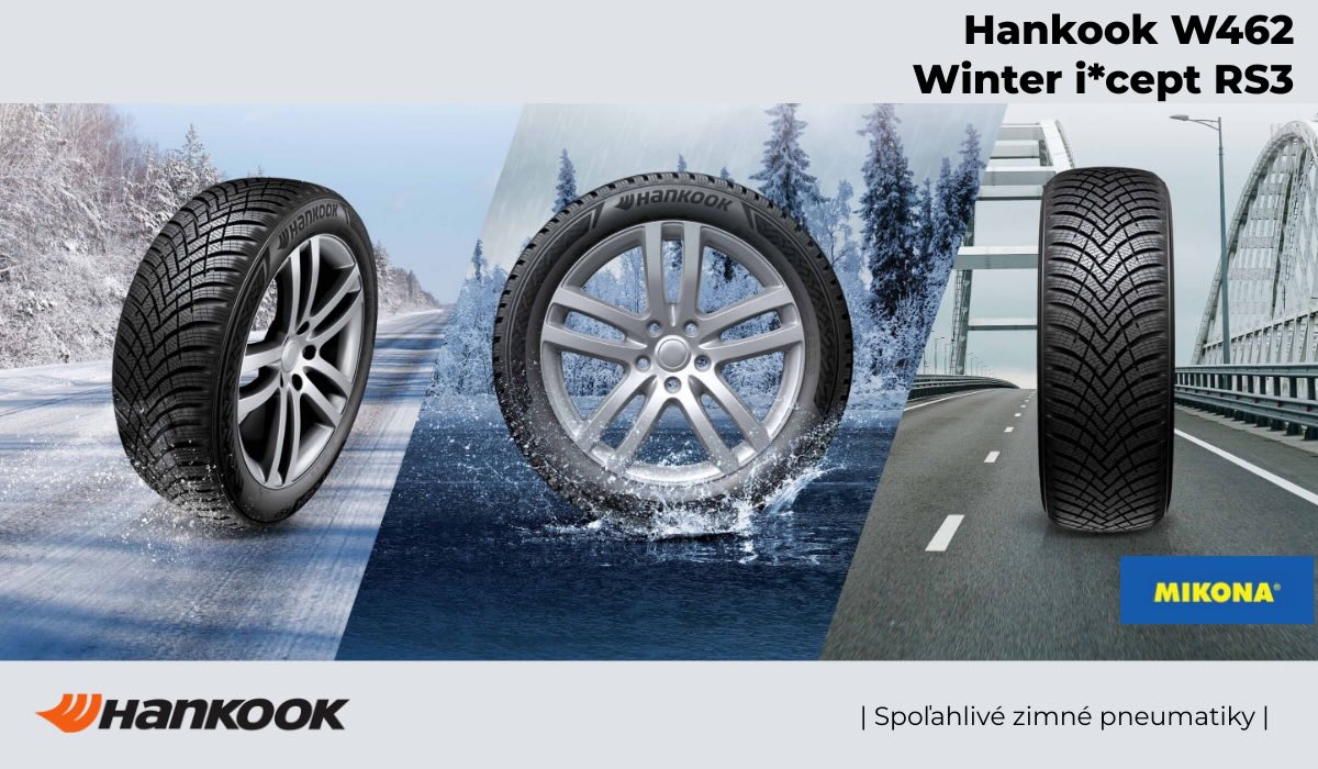Detail dezénu zimnej pneumatiky Hankook W462 Winter i*cept RS3 Detail dezénu zimnej pneumatiky Hankook W462 Winter i*cept RS3 so 3D lamelami a modernou zimnou zmesou pre bezpečný záber.