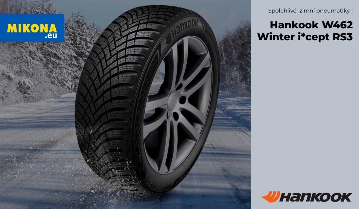 Detail dezénu zimné pneumatiky Hankook W462 Winter i*cept RS3 s 3D lamelami pre vyšší záber a bezpečnú jazdu v zime.