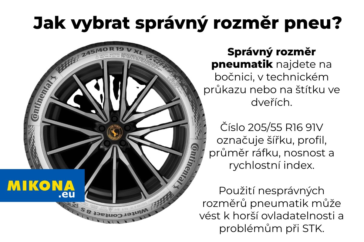 Označení rozměru 205/55 R16 na bočnici pneumatiky