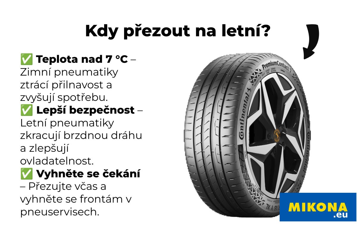 Kdy se musí přezout na letní pneumatiky Kdy se musí přezout na letní pneumatiky? Autor - Mikona.eu
