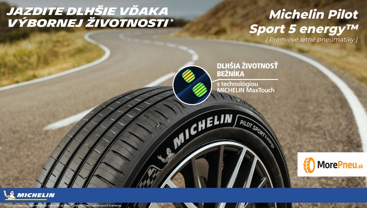 Michelin Pilot Sport 5 Energy športová letná pneumatika s technológiou MaxTouch a dlhou životnosťou
