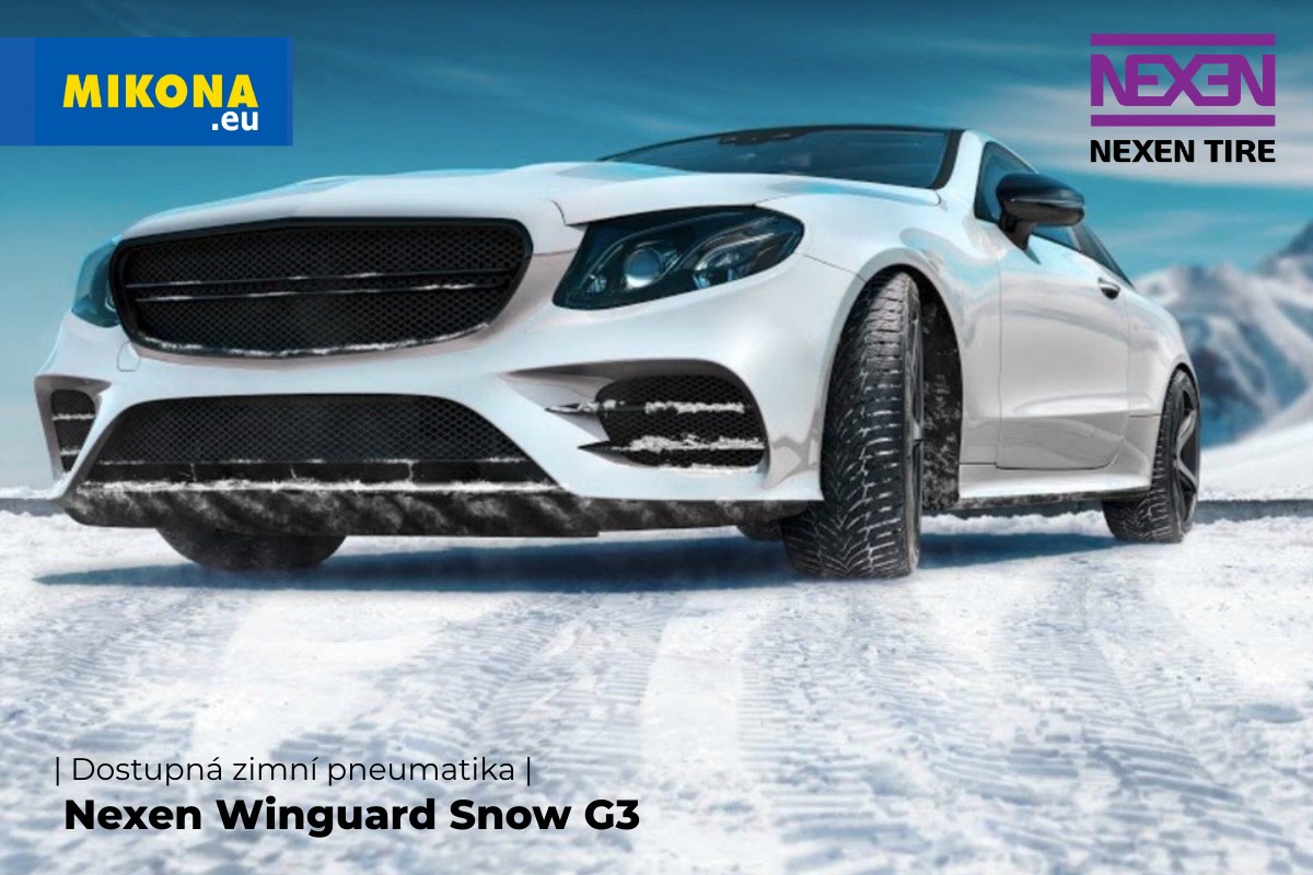 Detail směrového zimního dezénu Nexen Winguard Snow G3 s hustými lamelami pro jistý záběr, kratší brzdění a bezpečnou jízdu v zimě.