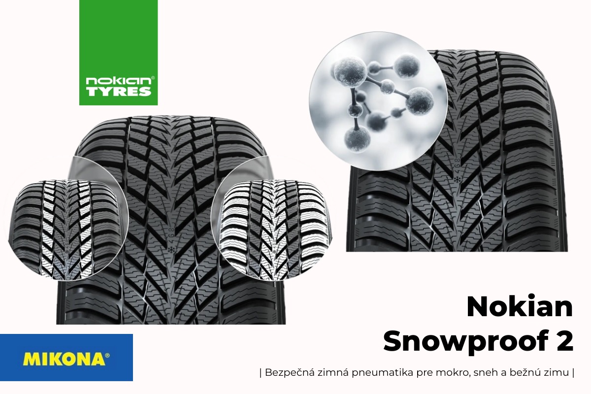 Nokian Snowproof 2 – detail dezénu zimnej pneumatiky pre mokro a sneh