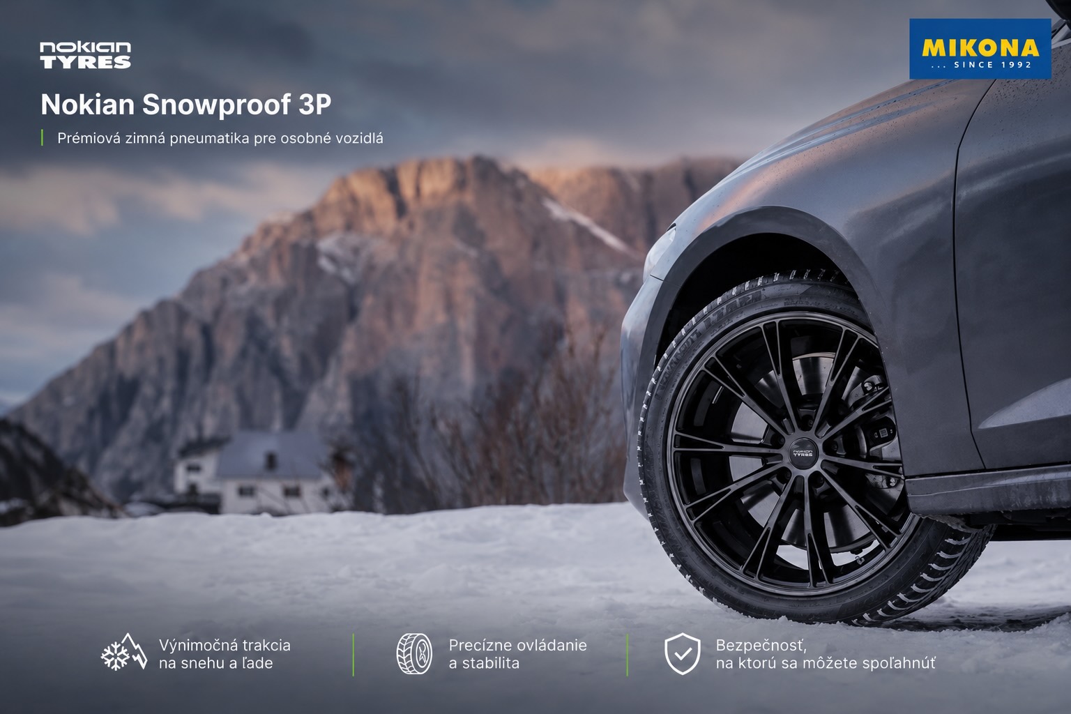 Detail dezénu Nokian Snowproof 3P Placeholder obrázok – detail dezénu Nokian Snowproof 3P pre zimnú vozovku