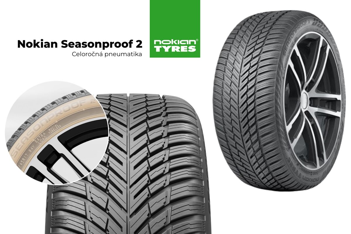 Dezén pneumatiky Nokian Seasonproof 2 s hlbokými drážkami a zimnými lamelami.