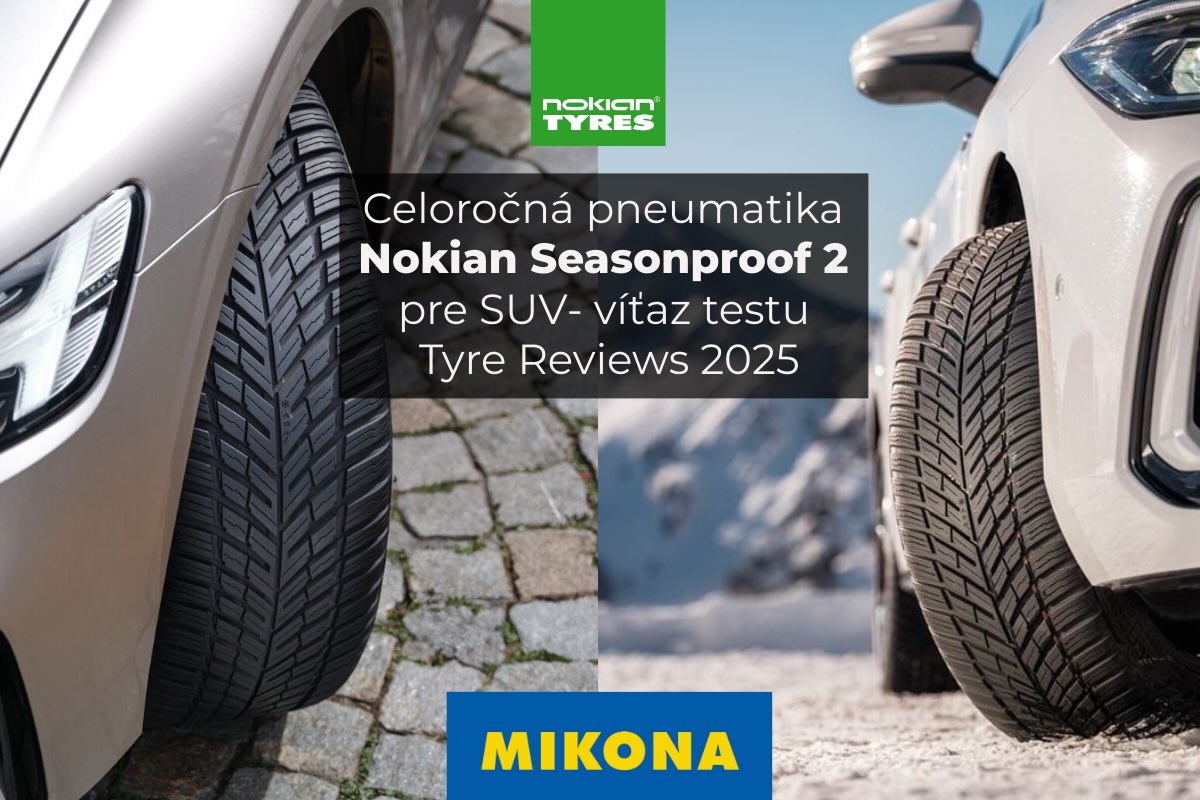 Celoročné pneumatiky Nokian Seasonproof 2 zvíťazili v teste Tyre Reviews 2025 medzi pneumatikami pre SUV. Vynikla na mokre, snehu aj v komforte.