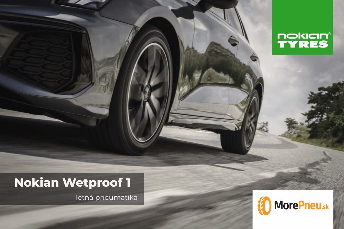 Auto obuté na letných pneumatikách Nokian Wetproof 1 pripravené na jazdu po mokrej vozovke