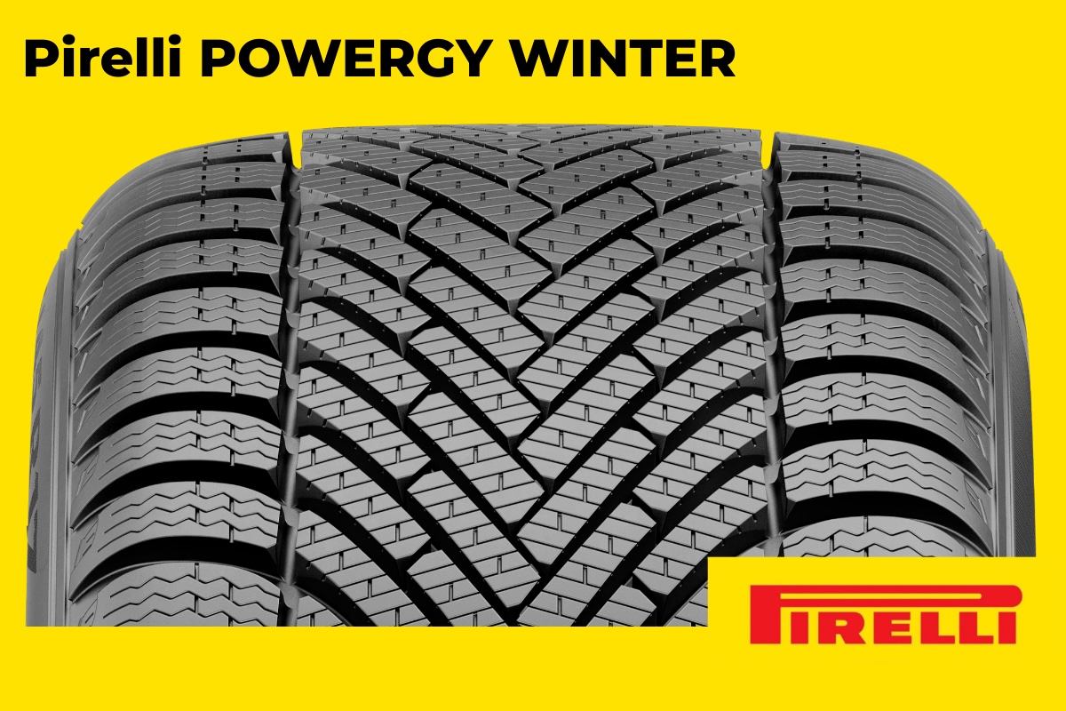 Detail dezénu zimnej pneumatiky Pirelli POWERGY WINTER – lamely a drážky pre lepšiu trakciu na snehu a odvod vody na mokrej vozovke