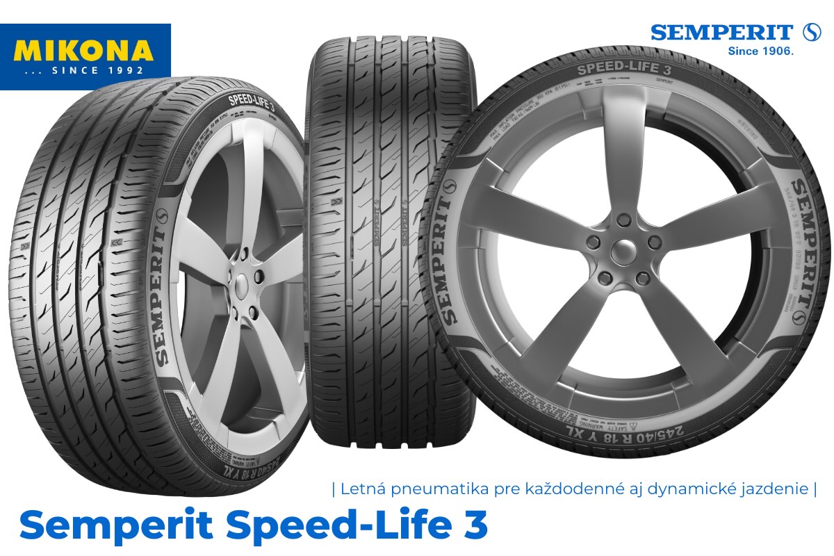 Semperit Speed-Life 3 – detail dezénu behúňa, asymetrický vzor pre letnú dynamickú jazdu