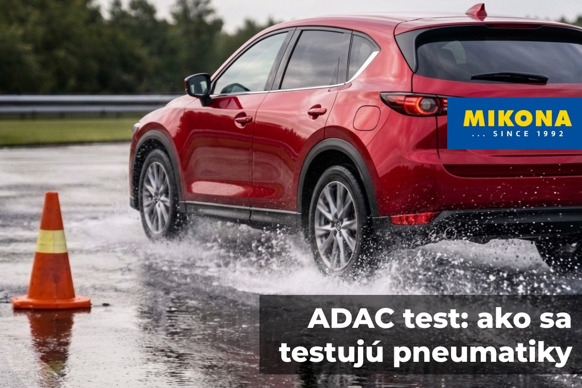 ADAC test pneumatík – ilustračná fotografia testovania jazdných vlastností na mokrej vozovke