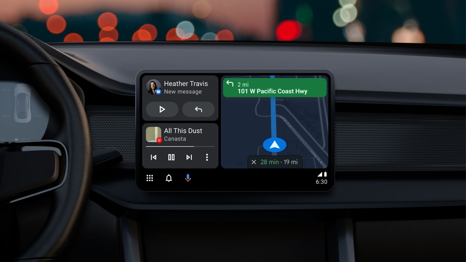 Android Auto na displeji auta – navigácia, hudba a správy na jednej obrazovke