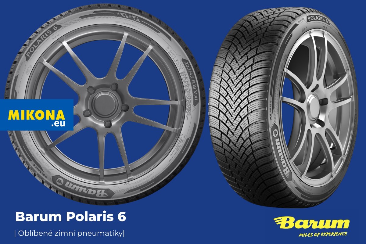 Detail dezénu zimní pneumatiky Barum Polaris 6 s výraznými lamelami pro lepší záběr na sněhu a bezpečnou jízdu v zimních podmínkách.