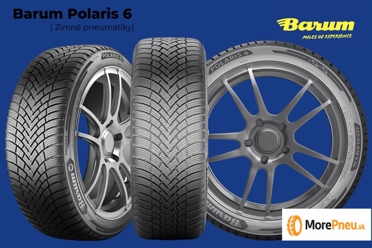 Dezén zimnej pneumatiky Barum Polaris 6 so smerovým V-tvarovým vzorom a technológiou Snaqua Pockets.
