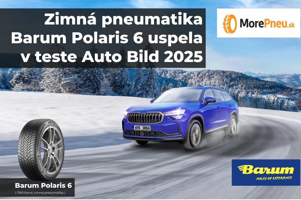 Barum Polaris 6 obstál v teste Auto Bild 2025. Ponúka spoľahlivý výkon, bezpečnosť a úspornosť za dostupnú cenu pre bežné zimné podmienky.