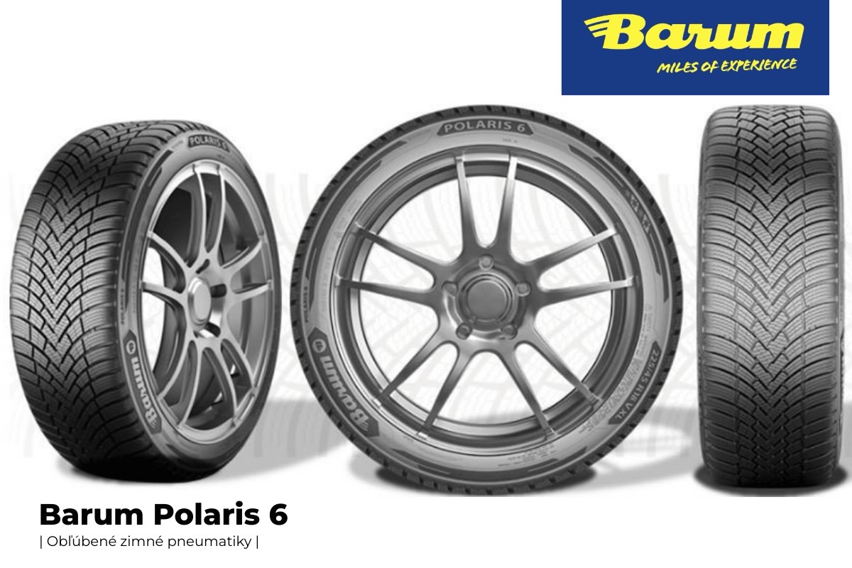 Detail dezénu zimnej pneumatiky Barum Polaris 6 – moderný V-tvar vzoru s hustými lamelami pre lepší záber na snehu a mokrej ceste.