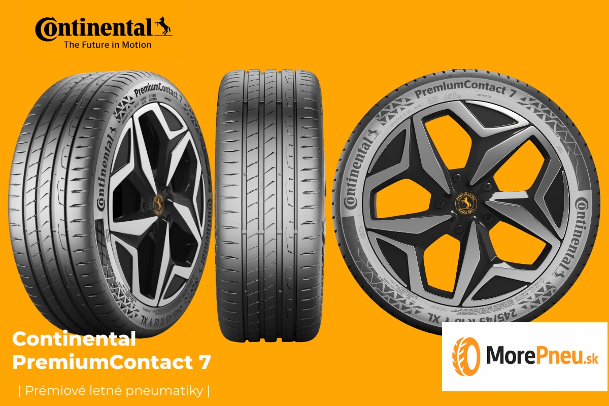 Dezén letnej pneumatiky Continental PremiumContact 7 – detail behúňa pre suché aj mokré podmienky