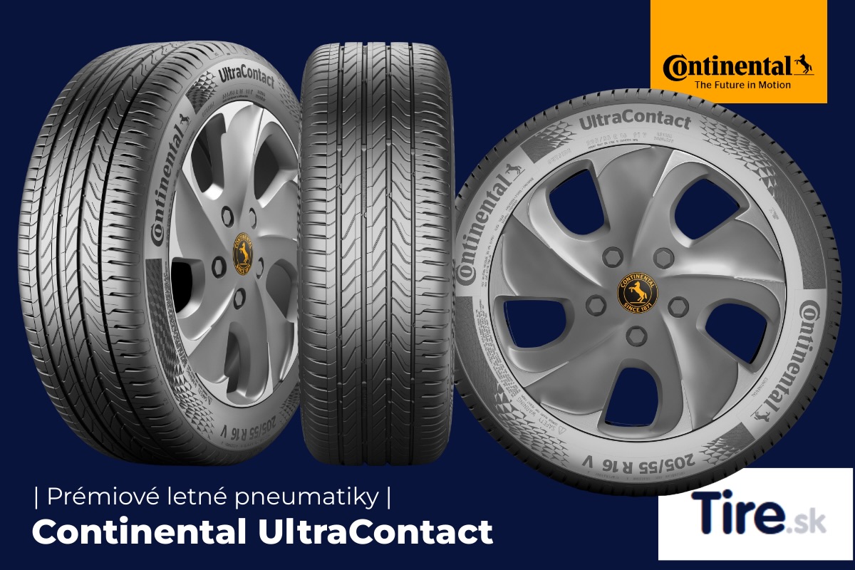 Dezén letnej pneumatiky Continental UltraContact – detail behúňa pre odvod vody a stabilitu v lete