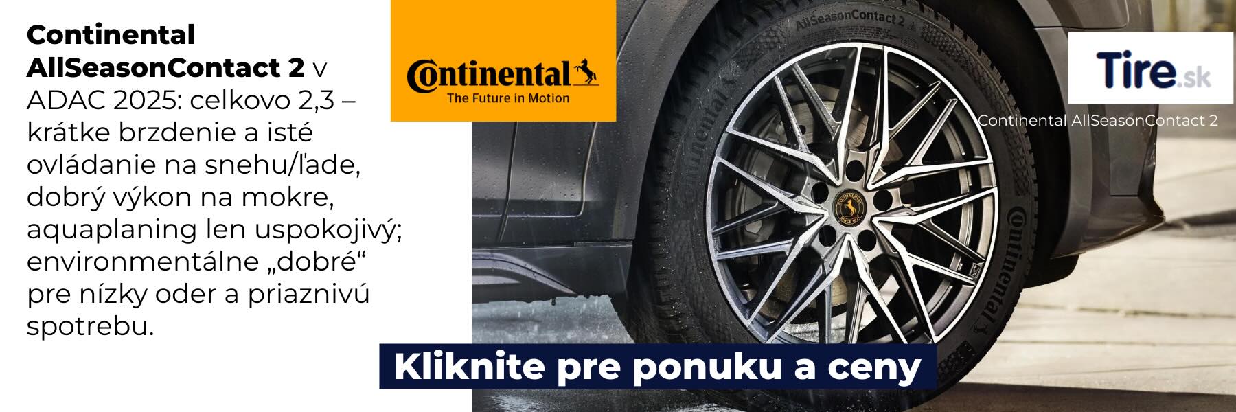 Celoročné pneumatiky Continental AllSeasonContact 2 — kráľ mokra a stabilný vo všetkých podmienkach