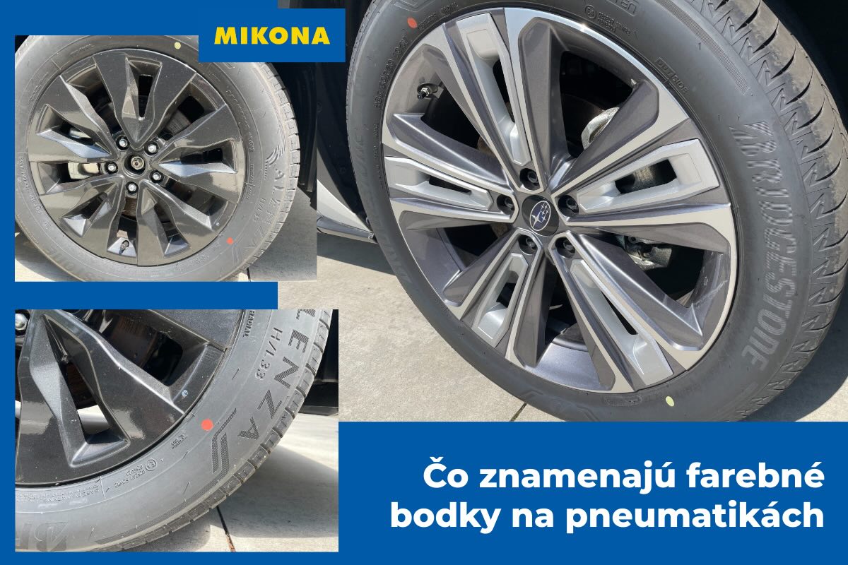 Zistite, čo označujú farebné bodky na pneumatikách, prečo ich výrobcovia používajú a ako ich správne zaradiť pri montáži.