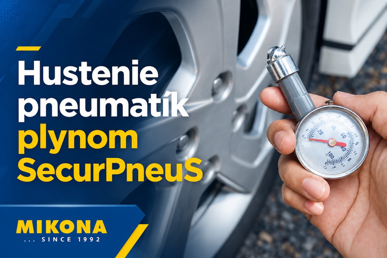 Hustenie pneumatík plynom Secur PneuS v pneuservise Mikona