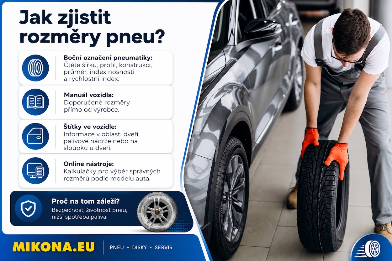 Jak zjistit správné rozměry pneumatik pro konkrétní vozidlo