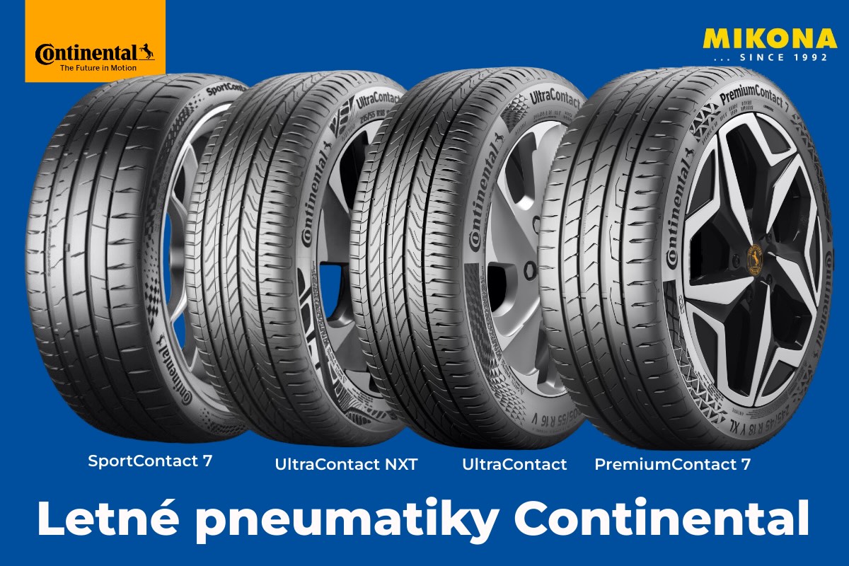 Letné pneumatiky Continental – prehľad modelov PremiumContact 7, SportContact 7, UltraContact a EcoContact pre rôzne štýly jazdy