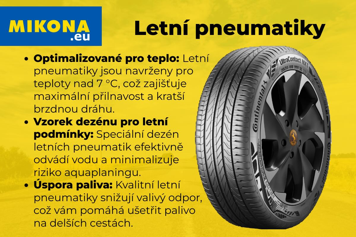 Letní pneumatiky pro bezpečnou a komfortní jízdu. Autor - Mikona.eu