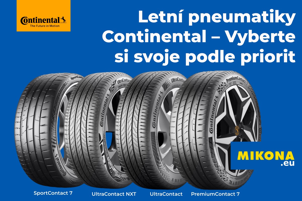 Letní pneumatiky Continental – SportContact 7, UltraContact NXT, UltraContact a PremiumContact 7 na Mikona.eu