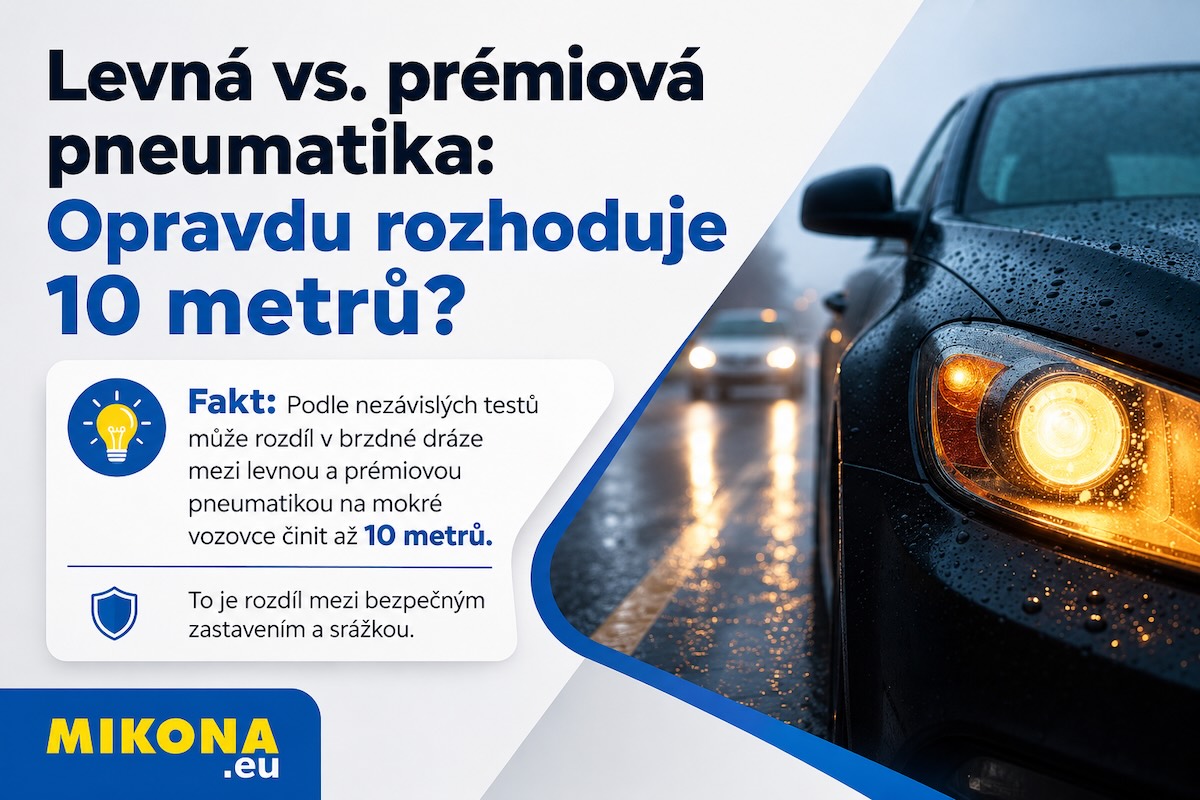 Rozdíl mezi levnou a prémiovou pneumatikou je větší, než si myslíte. Autor – Mikona.eu