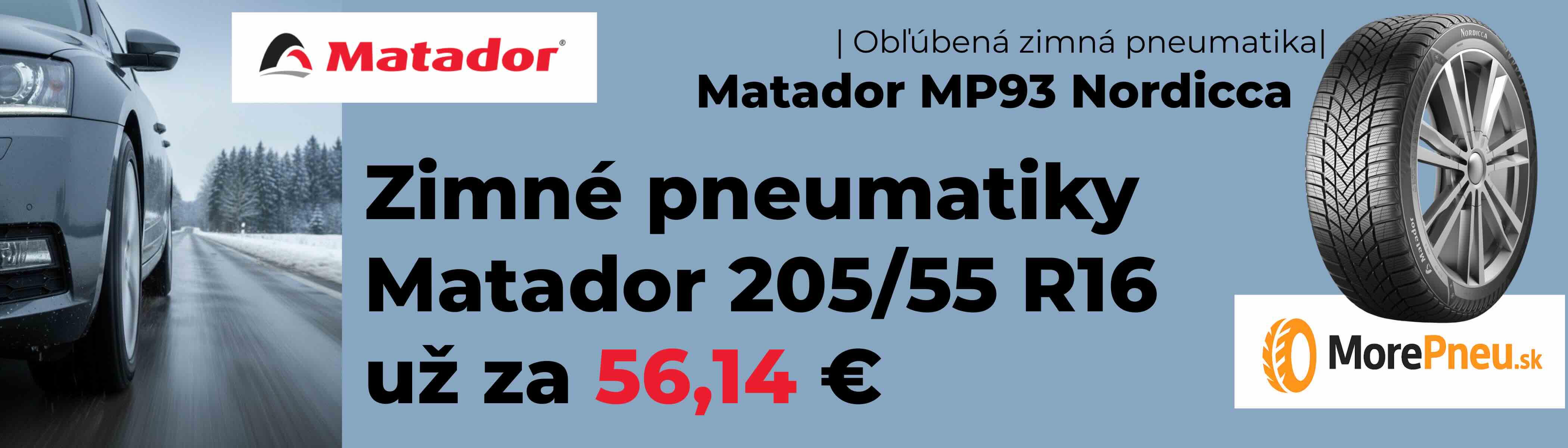 Zimné pneumatiky Matador 205/55 R16 za výbornú cenu