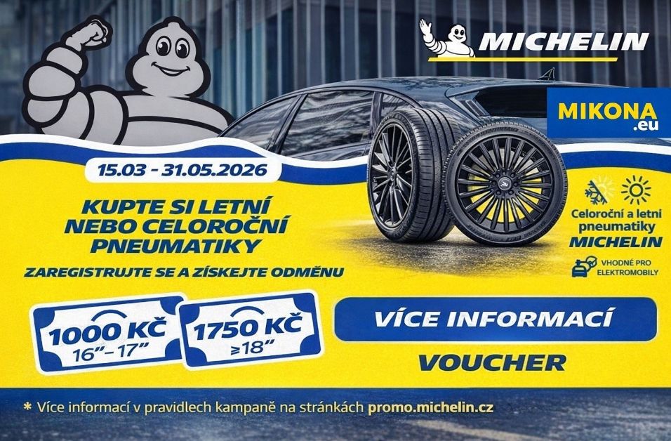 Akce Michelin Léto 2026 – k letním a celoročním pneumatikám Michelin získáte bonus až 1 750 Kč