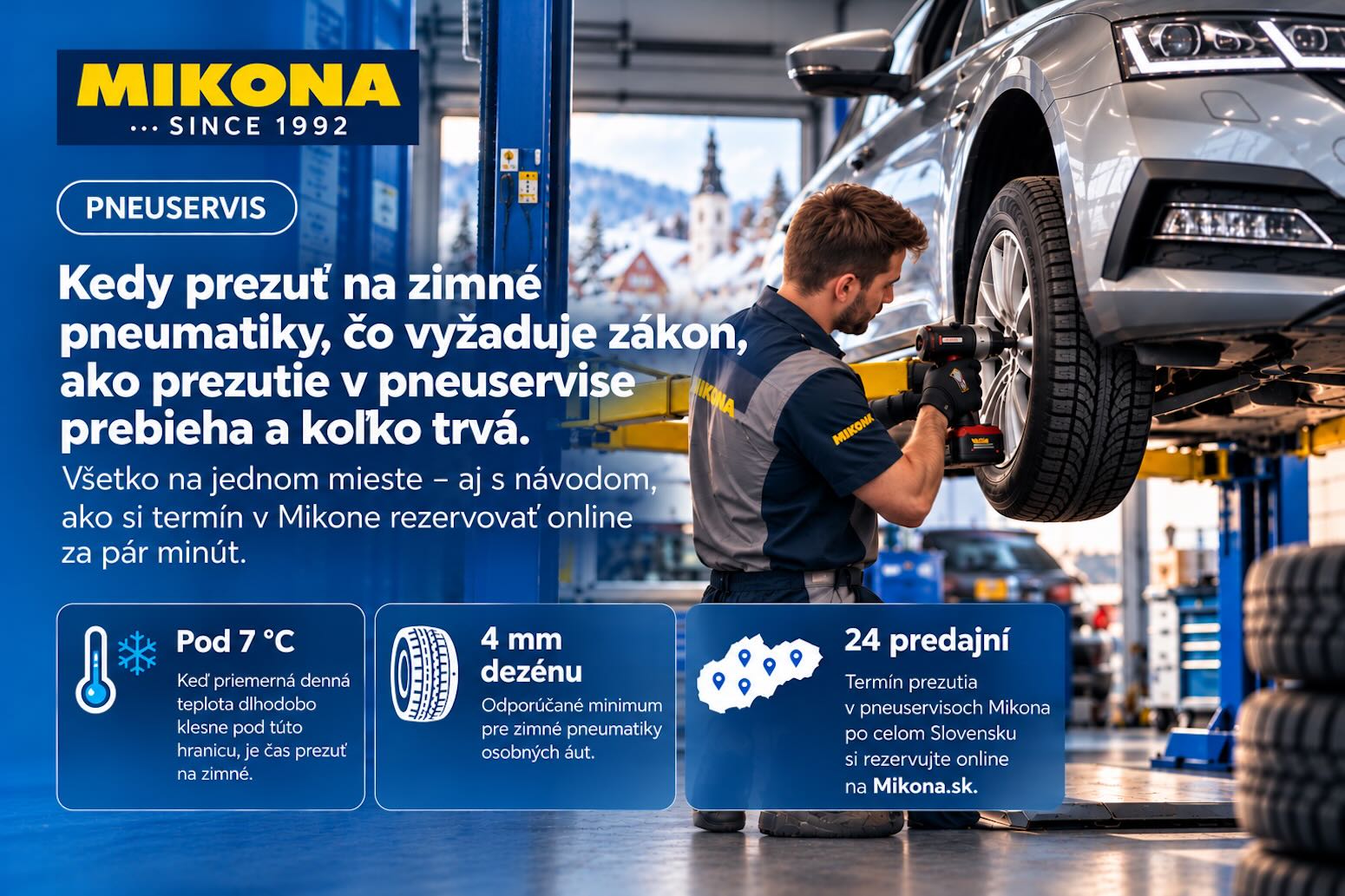Prezutie pneumatík na zimu v pneuservise Mikona. Autor – Mikona