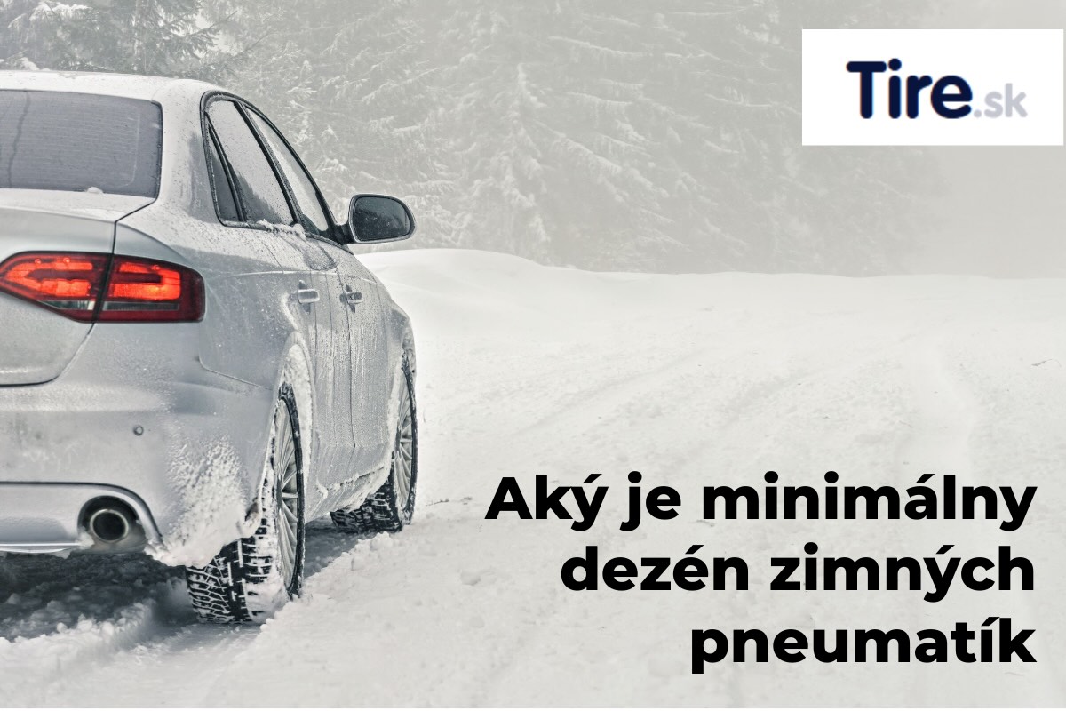 Auto jazdí po zasneženej ceste – ukážka správneho použitia zimných pneumatík s dostatočnou hĺbkou dezénu