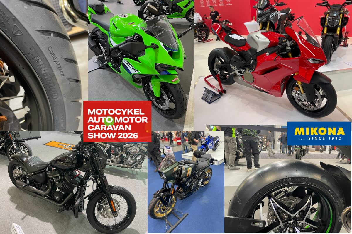 Motocykle a pneumatiky na výstave MOTOCYKEL AUTO MOTOR CARAVAN SHOW 2026 v Bratislave.