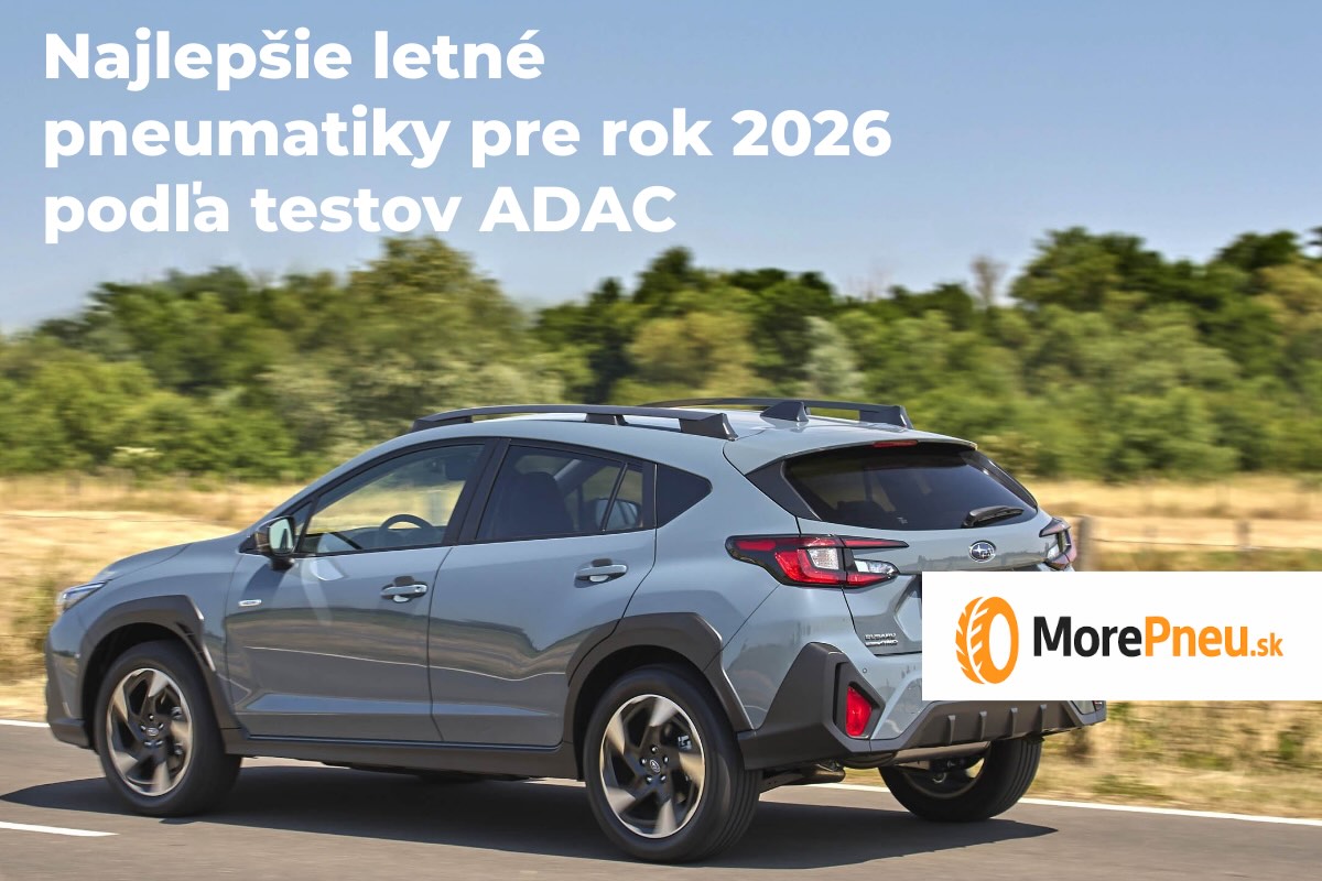 Najlepšie letné pneumatiky 2026 – osobné auto s kvalitnými pneumatikami na suchej vozovke