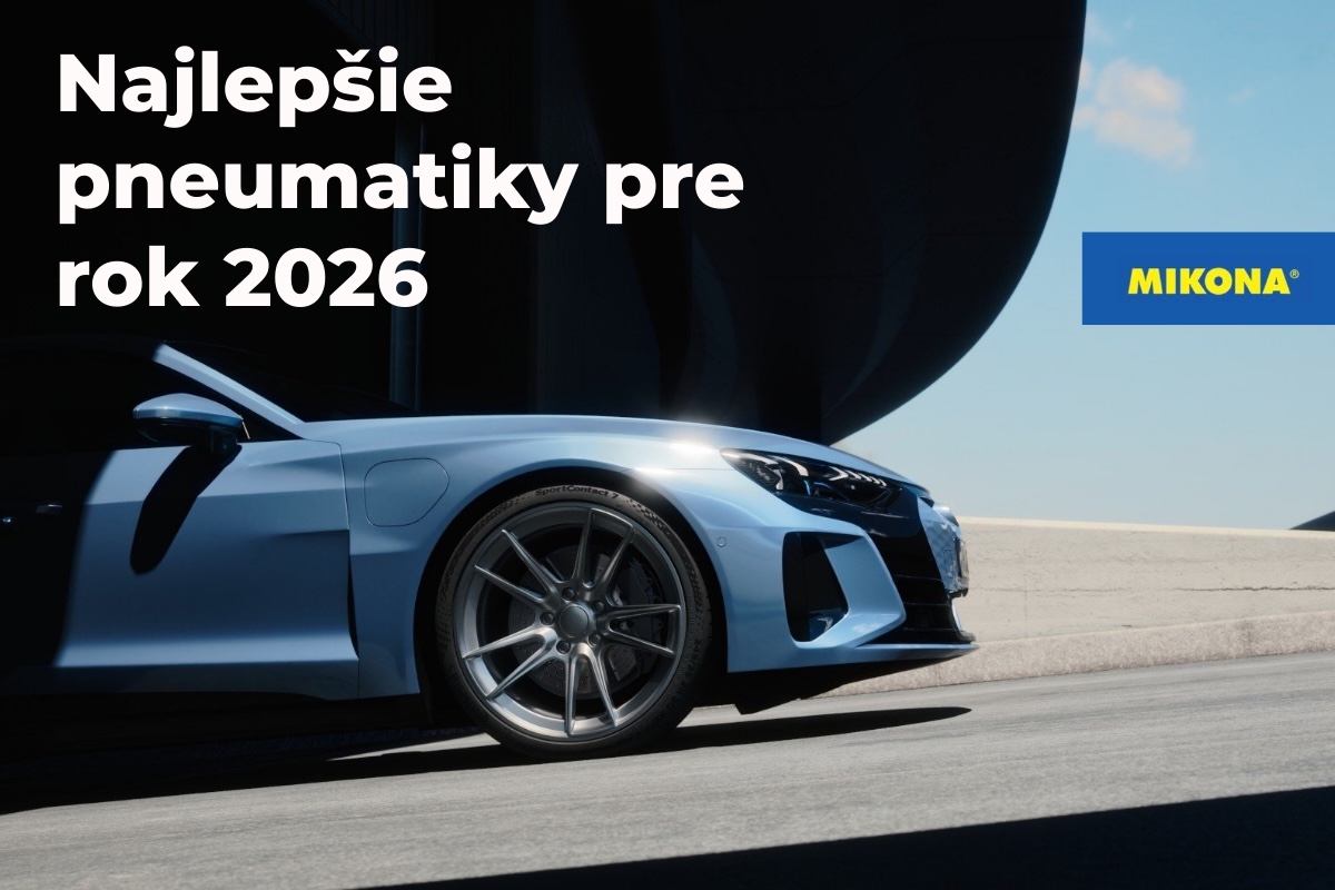 Najlepšie pneumatiky pre rok 2026 – moderné auto s kvalitnými pneumatikami na ceste