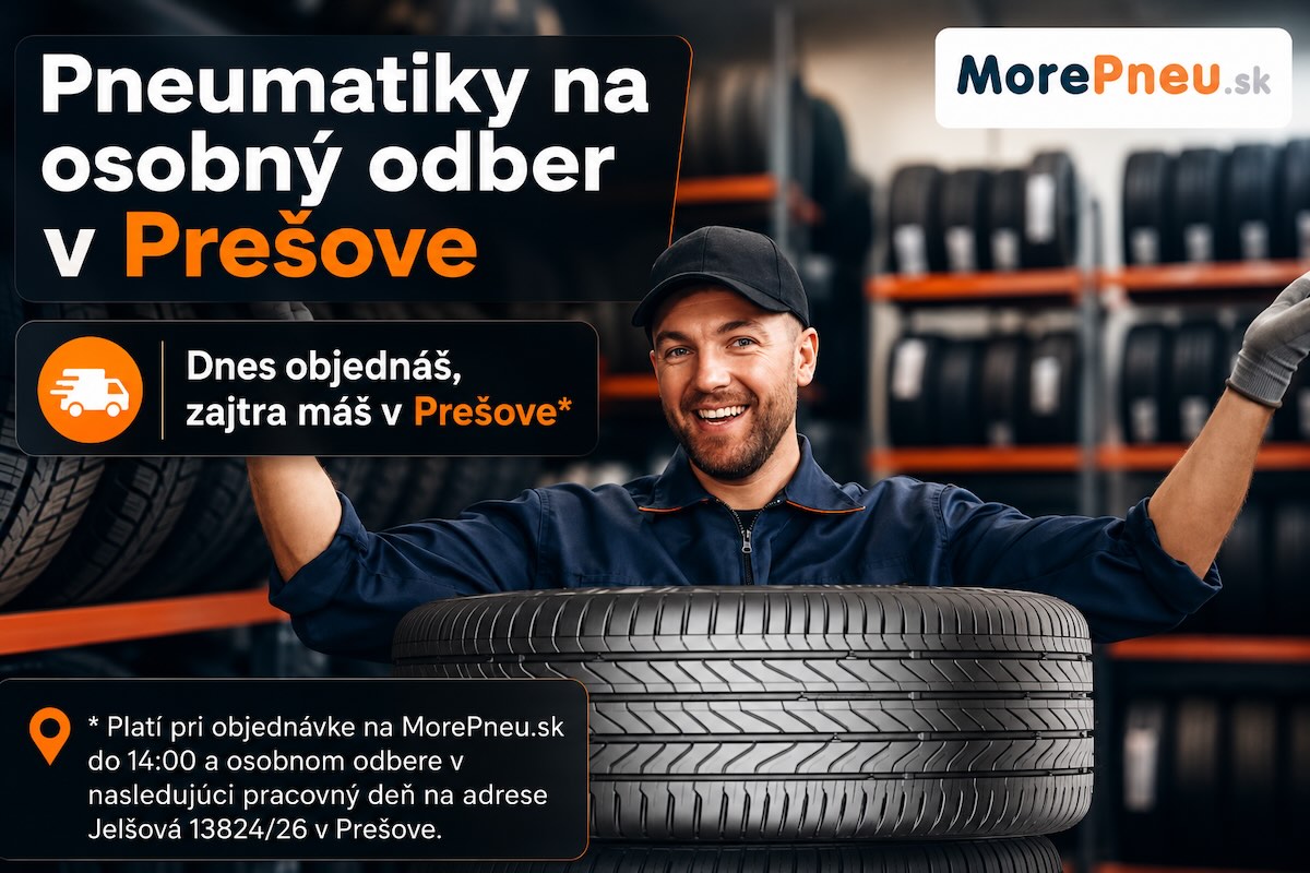 Pneumatiky s osobným odberom v Prešove — ušetrite čas aj peniaze na Morepneu.sk